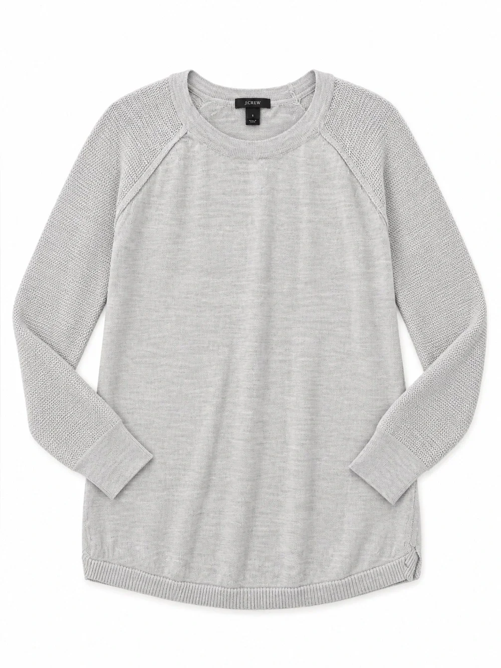 J.Crew Gray Lightweight Knit 3/4 Sleeve Sweater Top Size Small